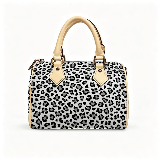 Leopard Leather Barrel Bag Waterproof Crossbody Handbag