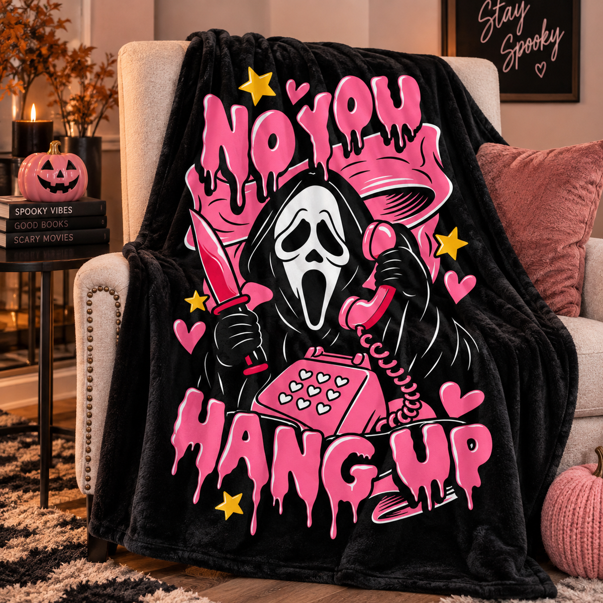 Scream 'No You Hang Up' Velveteen Plush Blanket
