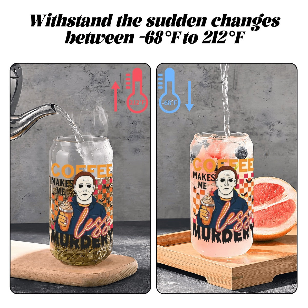Coffee Makes Me Less Glass Tumbler (16oz)