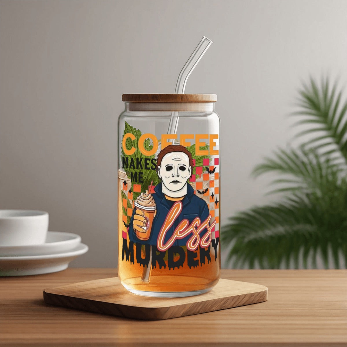 Coffee Makes Me Less Glass Tumbler (16oz)