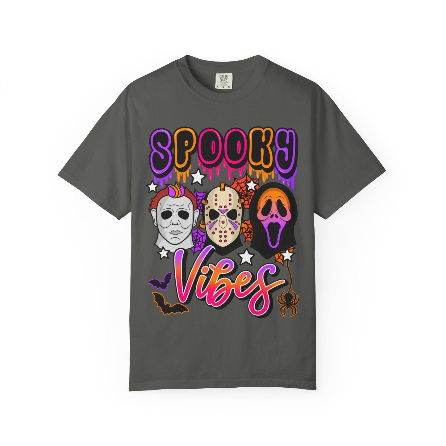 Spooky Vibes Halloween T-Shirt — Retro Horror Mask Graphic