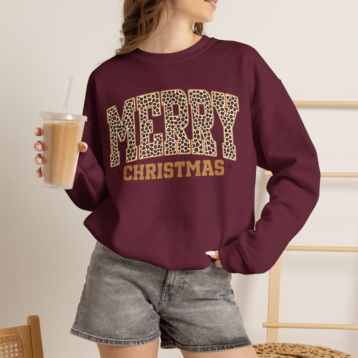 Merry Christmas Leopard Print Sweatshirt