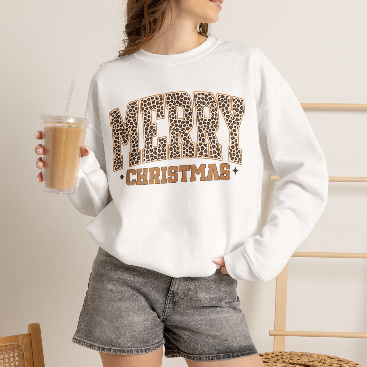 Merry Christmas Leopard Print Sweatshirt
