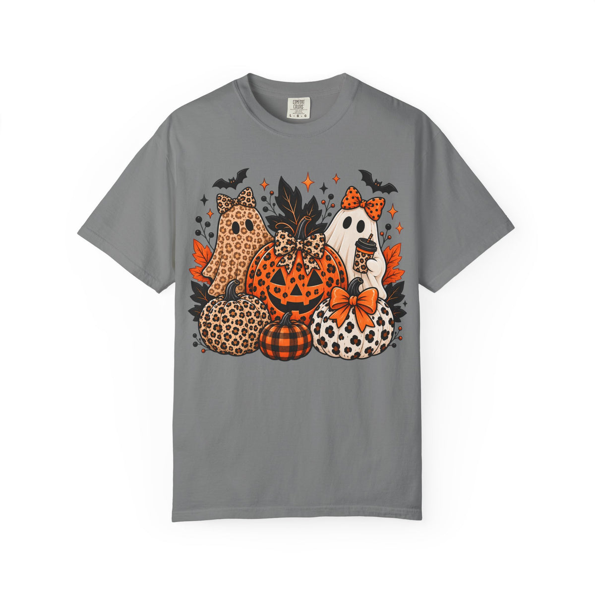 Halloween Pumpkin & Ghost Graphic T-Shirt