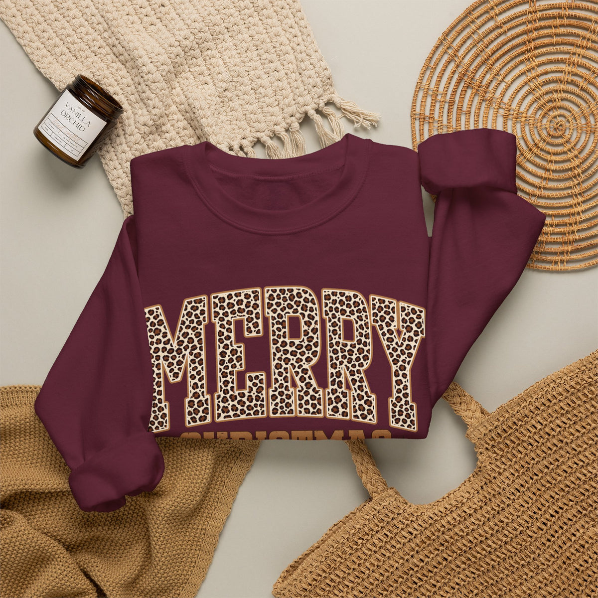 Merry Christmas Leopard Print Sweatshirt