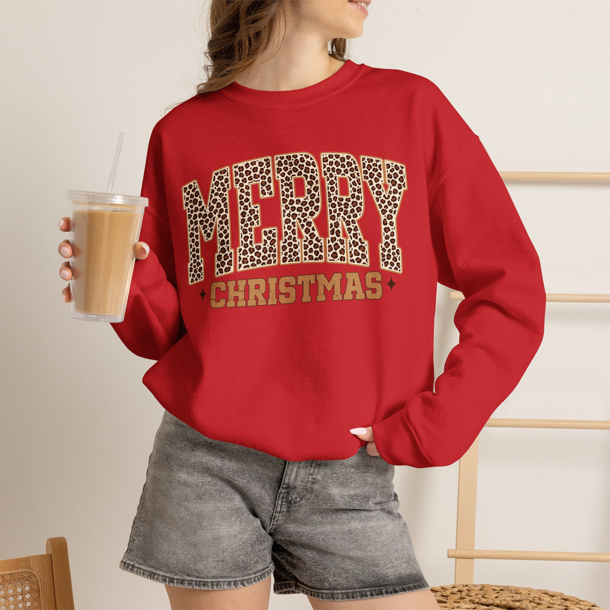 Merry Christmas Leopard Print Sweatshirt