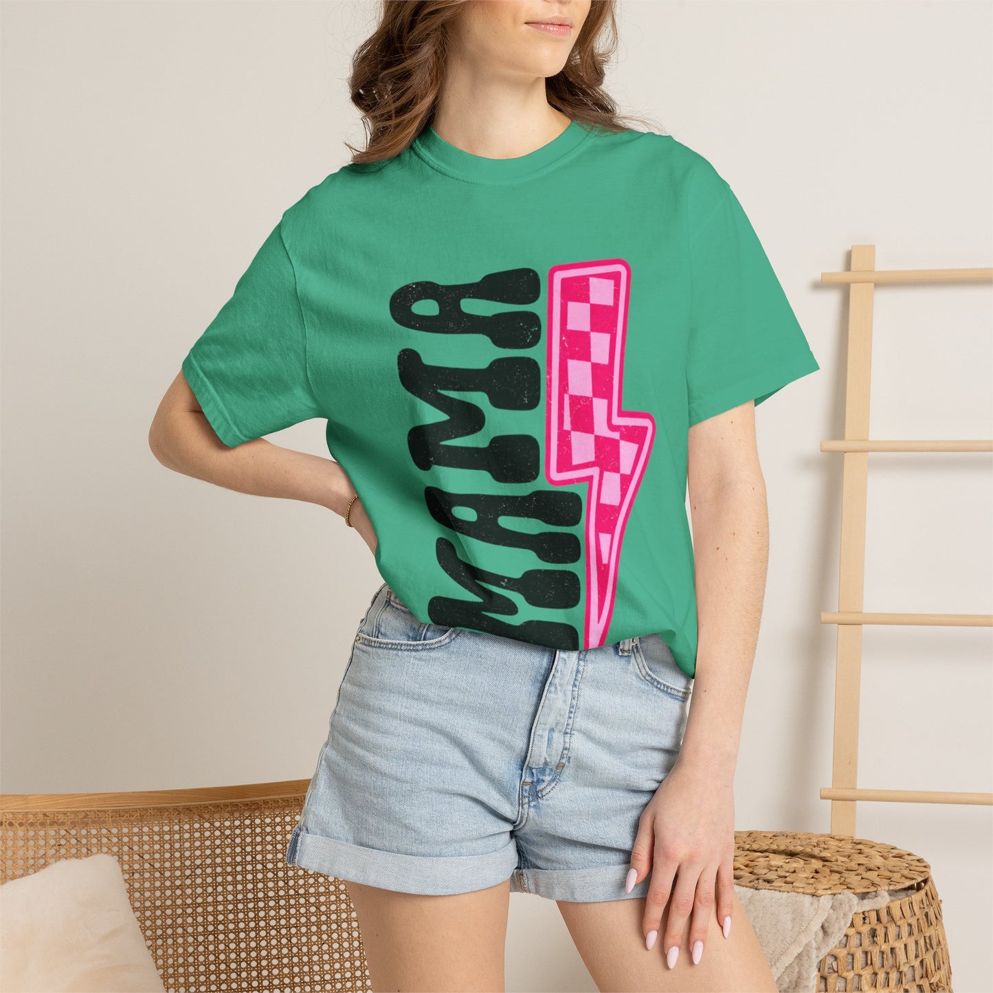 Pink Lightening Bolt Mama Graphic T-shirt