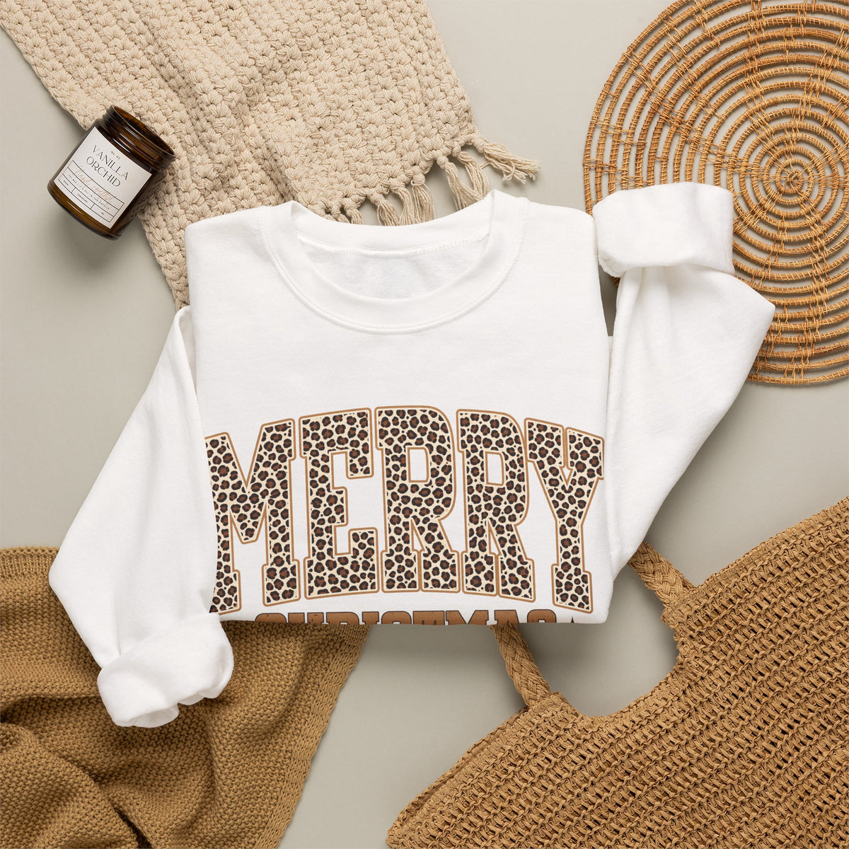 Merry Christmas Leopard Print Sweatshirt