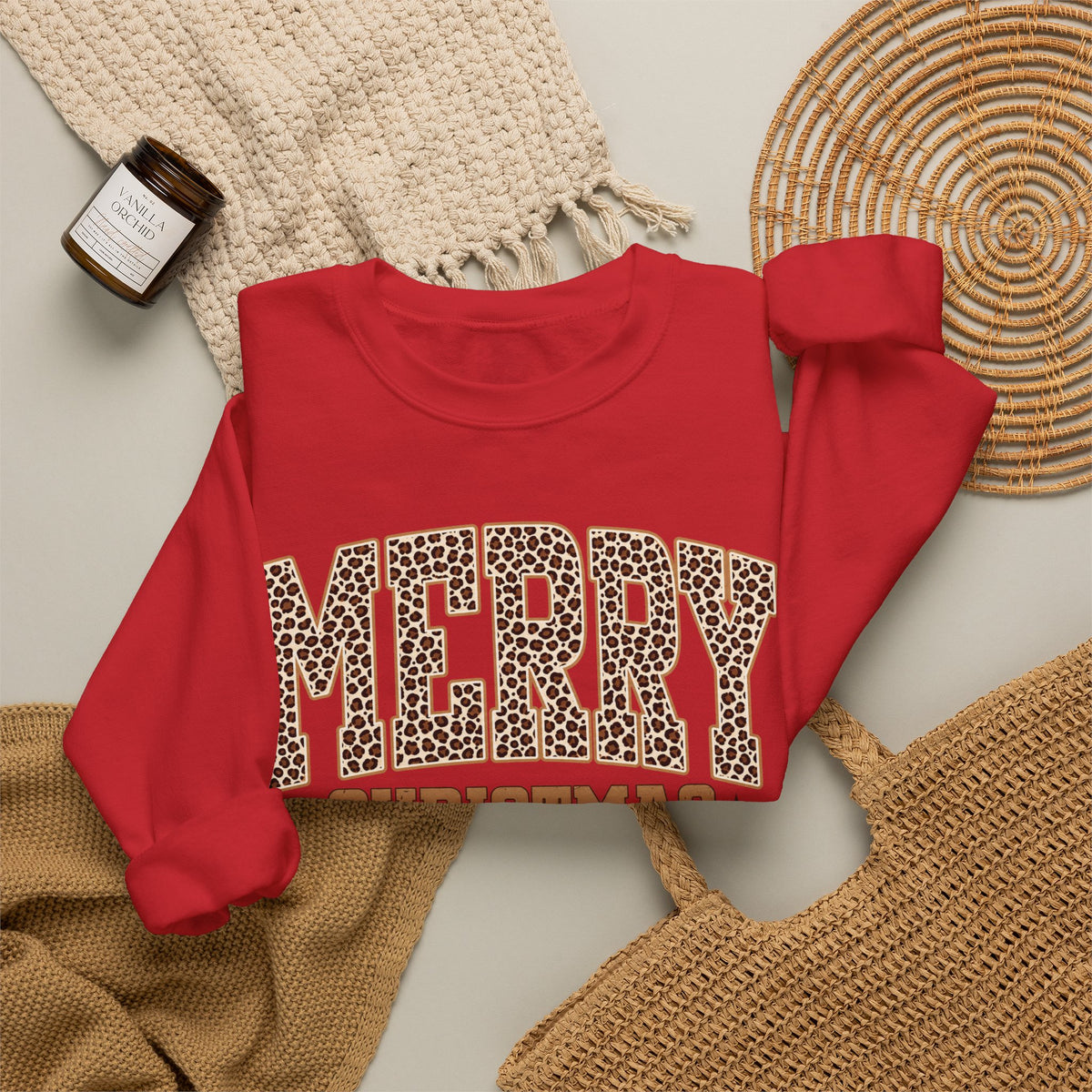 Merry Christmas Leopard Print Sweatshirt