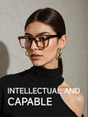 Oversized Square Blue Light Tortoise Glasses