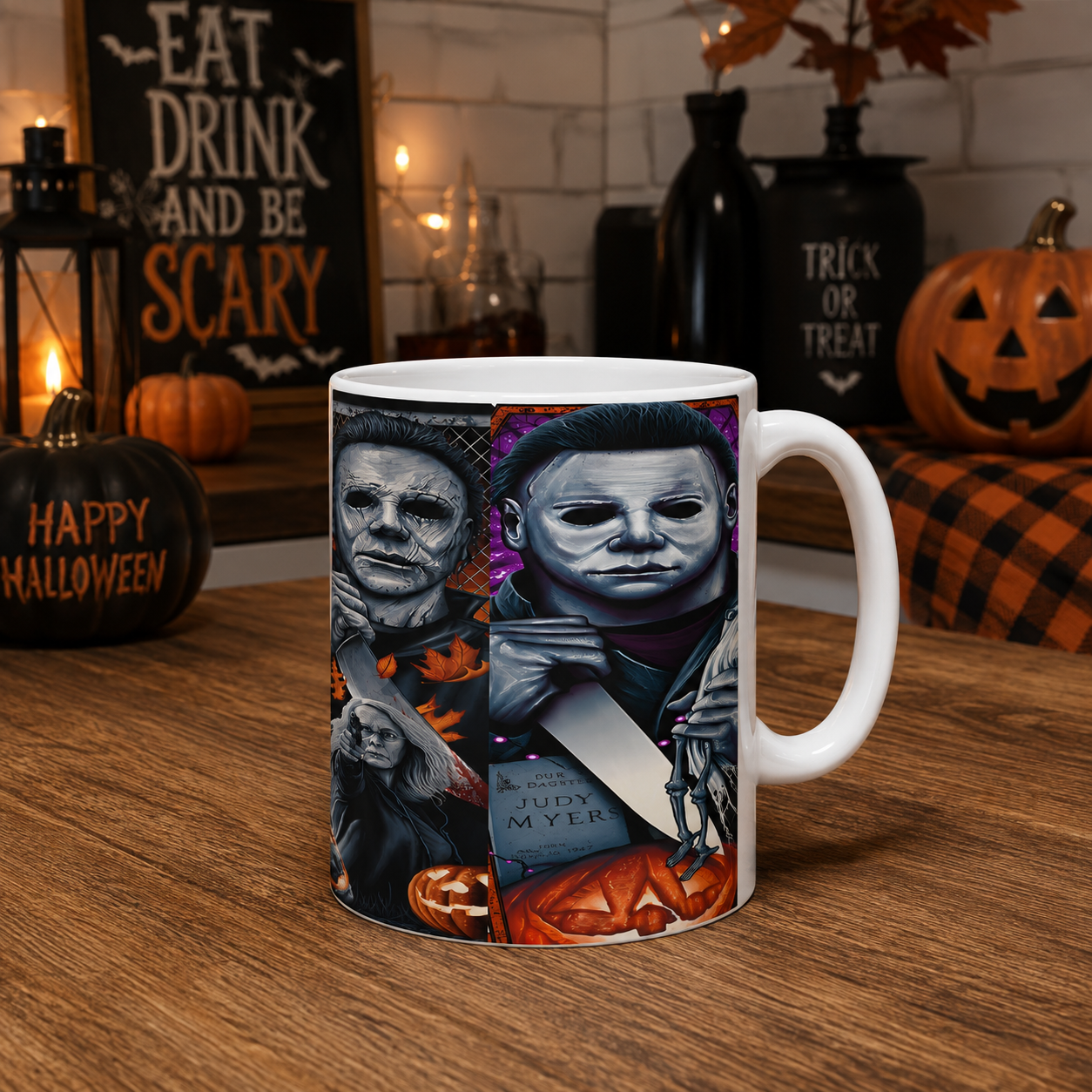 Michael Myers & Halloween Slasher Collage (11oz)