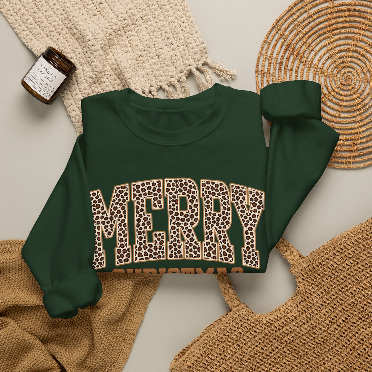 Merry Christmas Leopard Print Sweatshirt