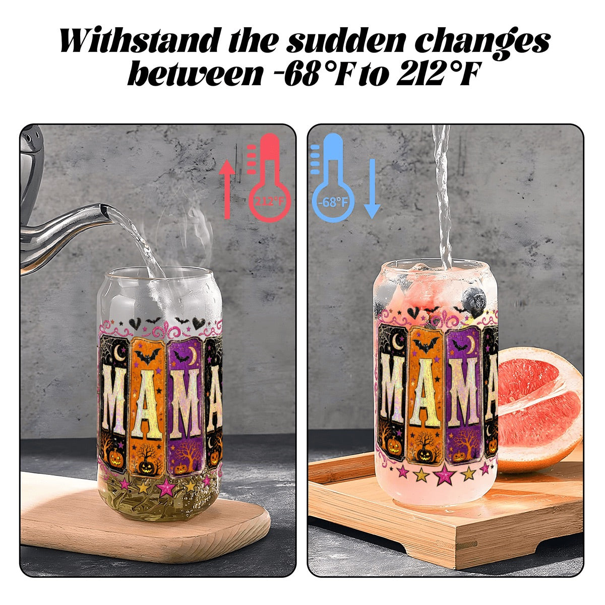 Halloween Mama Glass Tumbler 16oz