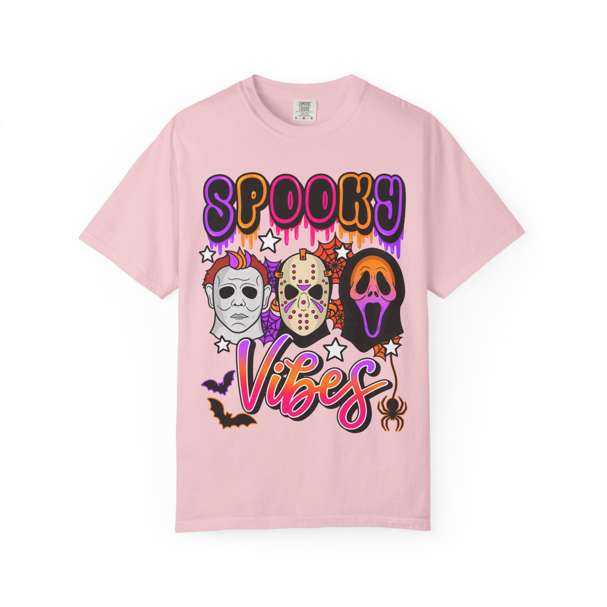 Spooky Vibes Halloween T-Shirt — Retro Horror Mask Graphic