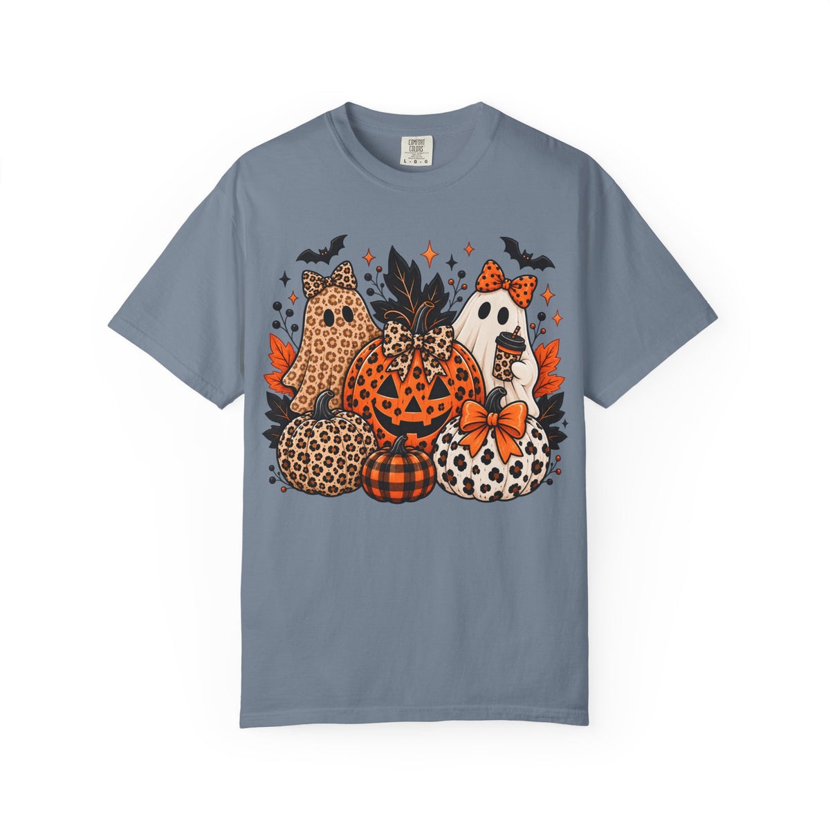 Halloween Pumpkin & Ghost Graphic T-Shirt
