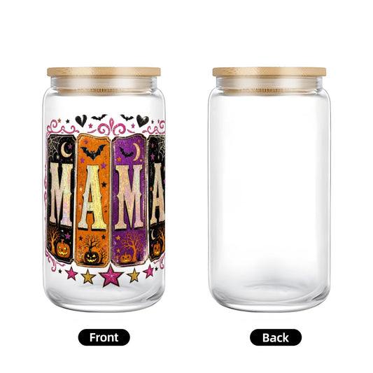Halloween Mama Glass Tumbler 16oz