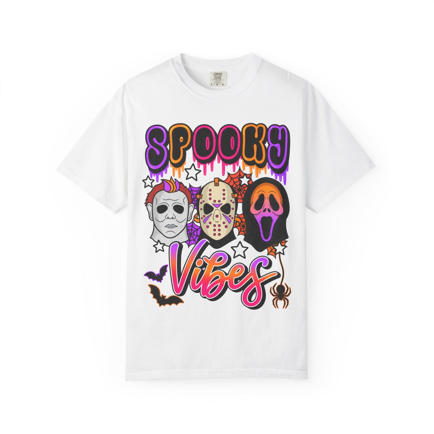 Spooky Vibes Halloween T-Shirt — Retro Horror Mask Graphic