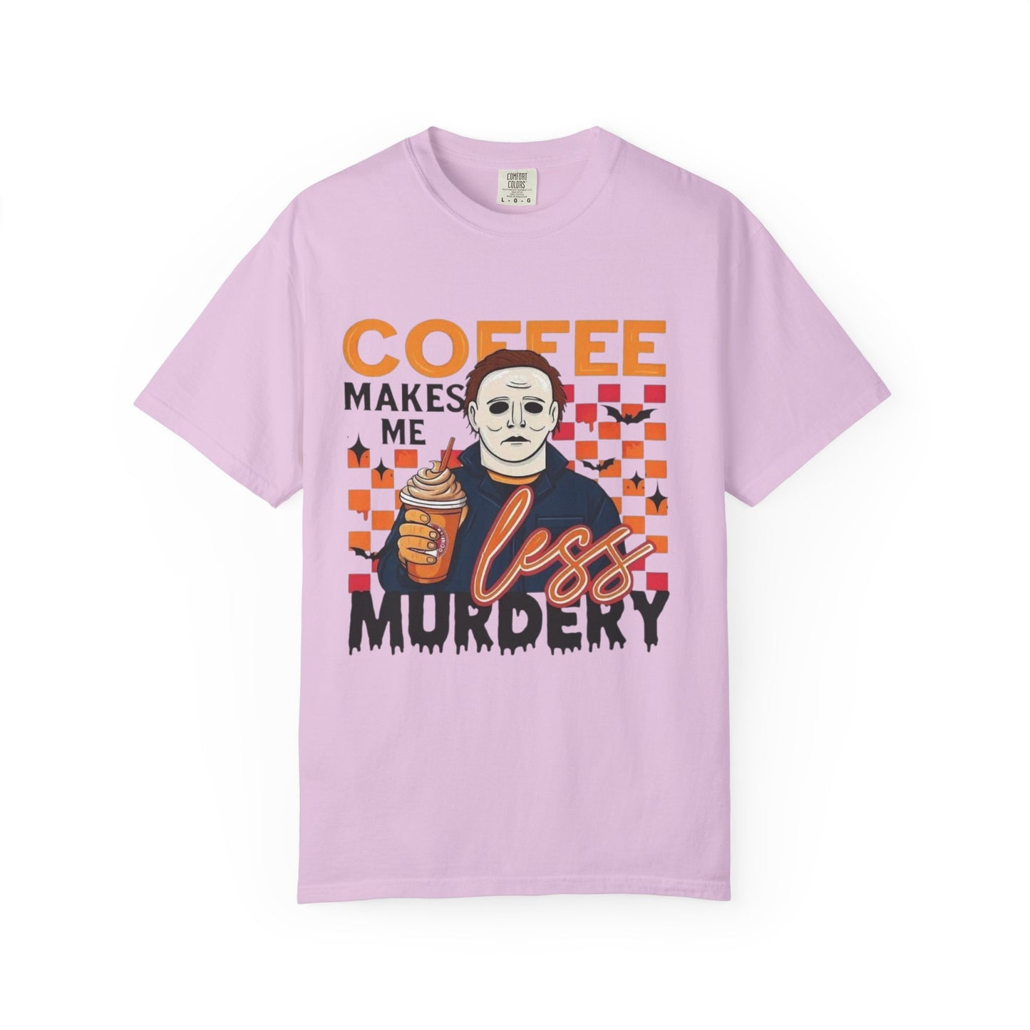 Coffee Makes Me Less Murdery T-Shirt — Funny Horror Coffee Tee