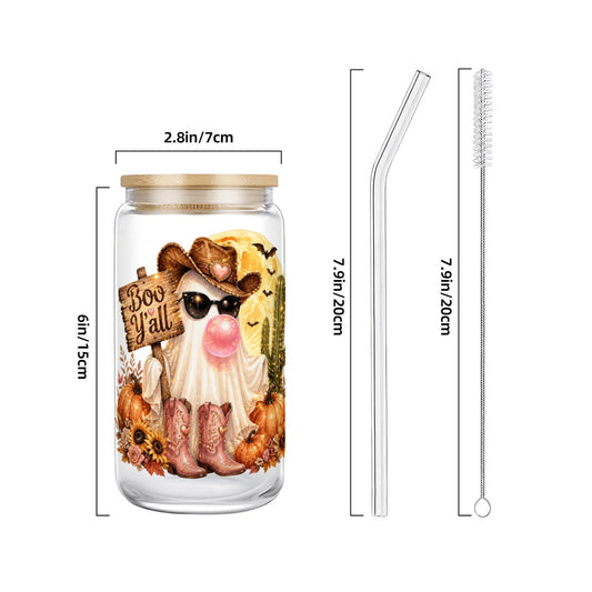 Ghost Boo Y'all Glass Tumbler