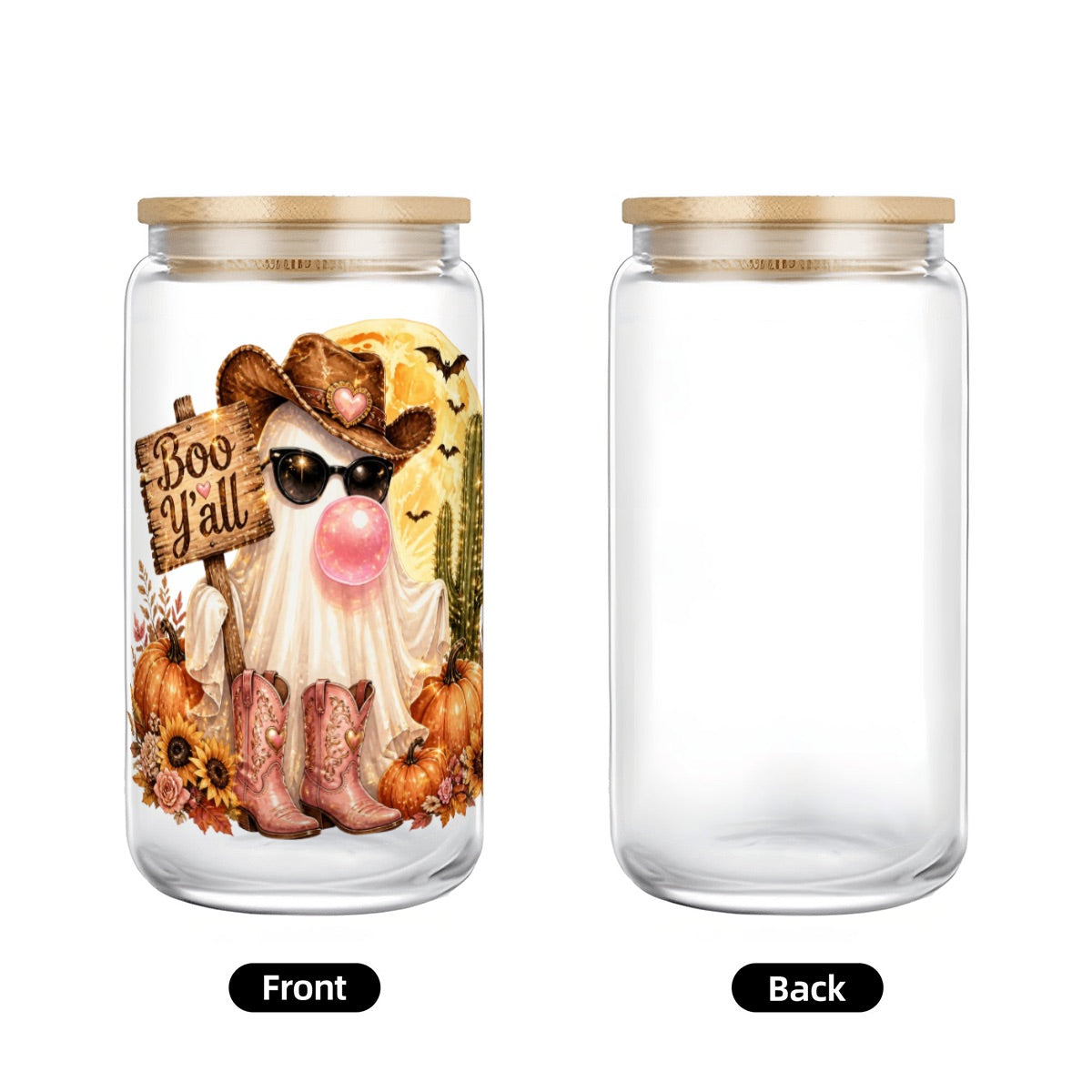 Ghost Boo Y'all Glass Tumbler